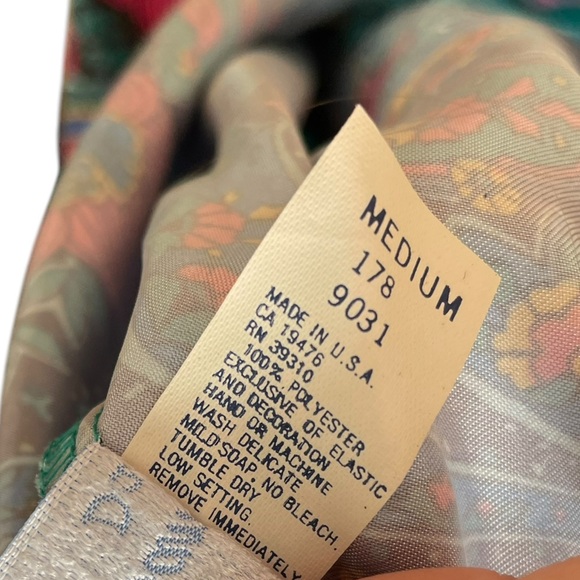 Lady Cameo Vintage 80s Witchy Whimsygoth Floral Paisley Lingerie Mini Slip Dress - Picture 6 of 6